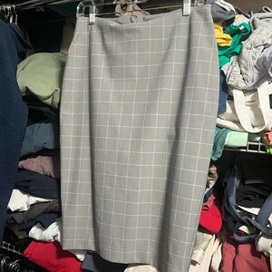 Express Gray Checkered Pencil Skirt